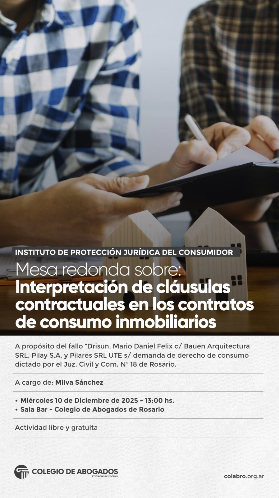 Mesa redonda sobre Interpretación de cláusulas contractuales en los contratos de consumo inmobiliarios - 10/12/2025